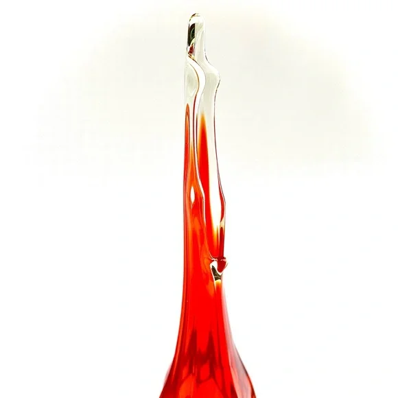Museum Sculptural MCM Amberina Swung Glass Vase Attributed LE Smith - Picture 3 of 8